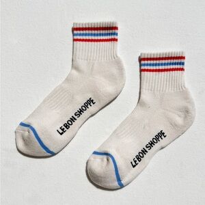 LE BON SHOPPE GIRLFRIEND SOCKS MULTI STRIPE LECHE OS NWT